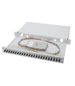 Digitus Fiber Optic Sliding Splice Box, 1U, Equipped 24x ST, incl. M 25 Screw, Splice Cassette Color Pigtails OM2, Adapter