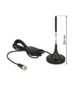 Delock DAB+ Antenna F Plug 21 dB active omnidirectional with magnetical stand fix black