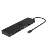 PORT CONNECT Dokovací stanice 11v1, 1x4K, RJ45,HDMI,Display Port,VGA,USB-C 100W, 4xUSB-A,micro/SD