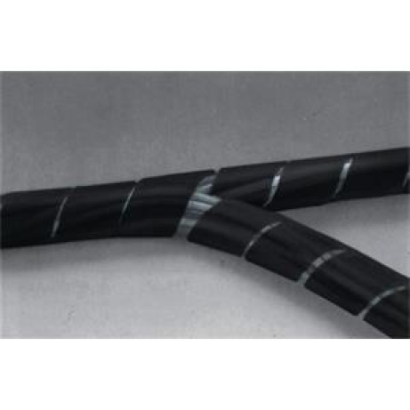 Nedis SWB KS-10BLACK - Cable management | Spirálové pouzdro | 10m | Max. tloušťka kabelu 60 mm | PVC | Černá