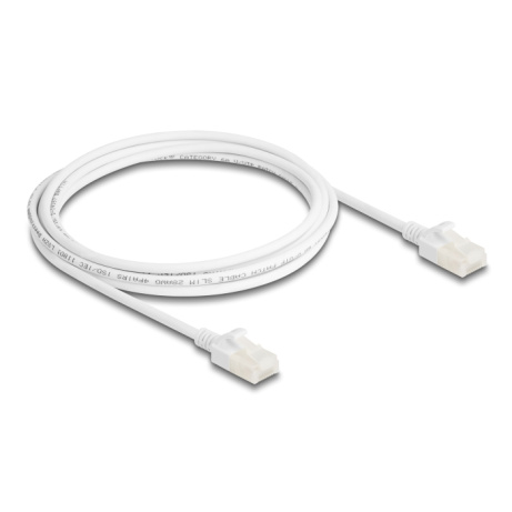 Delock Síťový kabel RJ45 Cat.6A, ze zástrčky na zástrčku, s robustní západkou, pro průmyslové použití, U/UTP Slim, 2 m,