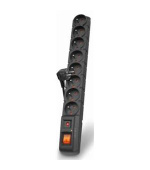 Acar S8 5m kabel, 8 zásuvek, přepěťová ochrana, černá