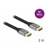 Delock Ultra vysokorychlostní HDMI kabel, 48 Gbps, 8K 60 Hz, šedá 2 m certifikovaný