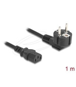 Delock Napájecí šňůra k PC z pravoúhlé zemnicí zástrčky CEE 7/7, 90°, na zásuvku C13, 1 m, 3 x 0,75 mm2, černá