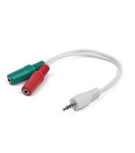 GEMBIRD Kabel rozdvojka jack 3,5mm (4 pólový) na 2x3,5mm M/F, 20cm, audio
