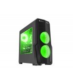 Počítačová skříň Genesis Titan 800 GREEN MIDI (USB 3.0), 4 ventilátory s zeleným podsvícením