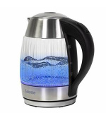 Salente StripeGlass, rychlovarná konvice 1,8 l, nerez/skleněná, modré podsvícení