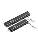 i-tec USB-C/USB-A Dongle SD/microSD card reader + 2x USB port (1x USB-A, 1x USB-C)