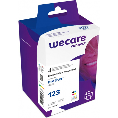 WECARE ARMOR ink sada kompatibilní s BROTHER LC-123 VAL BP, černá/CMY