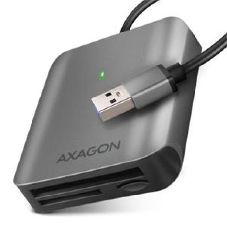 AXAGON CRE-S3, hliníková vysokorychlostní USB-A 3.2 Gen 1 čtečka paměťových karet. 3 sloty, UHS-II