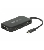 Delock Adaptér USB Type-C™ Stecker > VGA / HDMI / DVI / DisplayPort samice černý