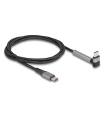 Delock Kabel USB 2.0 ze zástrčky USB Type-C™ na zástrčku, pravoúhlý, s funkcí stojanu, PD 3.0, 60 W, 1,5 m