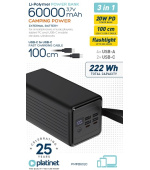 PLATINET POWER BANK 60000 MAH 20W PD