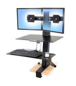ERGOTRON WorkFit-S, Dual Sit-Stand, nastavitelný stolní držák pro 2 monitory,kláv.+myš.+odkl. plocha