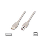 Digitus Připojovací kabel USB 2.0, typ A - B M / M, 1,0 m,šedý