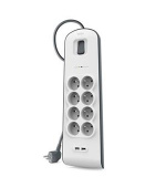 Belkin přepěťová ochrana BSV804 - 8-zásuvka, 2xUSB/2.4A, 2m