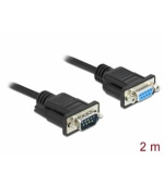 Delock Sériový kabel rozhraní RS-232 Sub-D9, ze zástrčkového na zásuvkový, délky 2 m, null modem