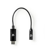 Nedis CCBW65950BK015 - USB-C Adaptér | USB-C Zástrčka – 3,5 mm Zásuvka | 0,15 m | Černý