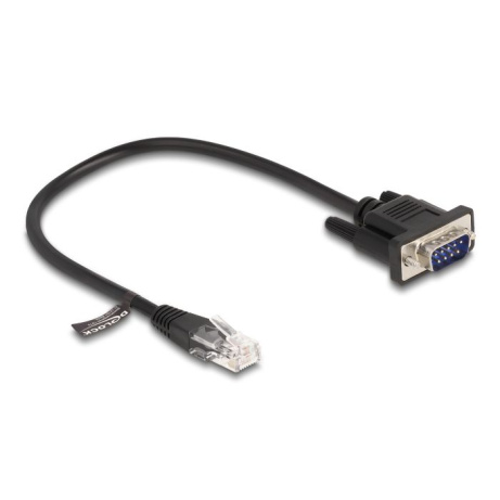 Delock Kabel ze zástrčky RJ45 na zástrčku sériového rozhraní RS-232 D-Sub 9, 30 cm, černý