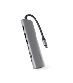 Epico 7v1 Multimedi Hub 8K s USB-C konekt. - šedá