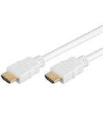 PremiumCord HDMI High Speed + Ethernet kabel, white zlacené konektory, 0,5m
