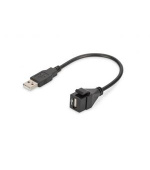 DIGITUS Keystone jack USB 2.0 pro DN-93832, 16 cm kabel, černý (RAL 9005)