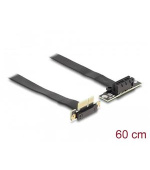 Delock Riser karta PCI Express, ze zástrčky x1 90° pravoúhlý na slot x1 90° pravoúhlý, s kabelem, délka 60 cm