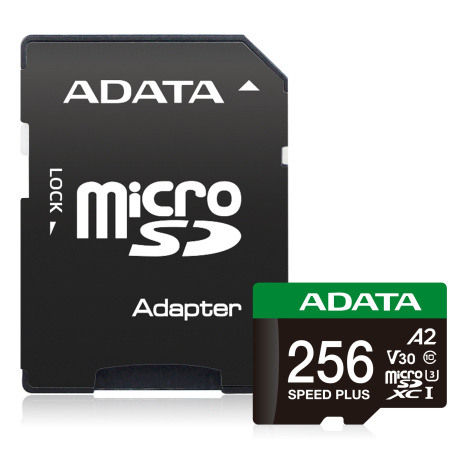 Adata Speed Plus/Micro SDXC/256GB/UHS-I U3 / Class 10/+ Adaptér