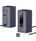 Baseus Dokovací stanice Spacemate 10v1 (USB-C PD 100W, USB-C, 2x USB-A, 2x HDMI) šedá