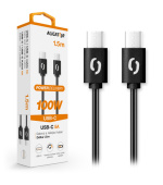 Datový kabel ALIGATOR POWER 100W, USB-C/USB-C 5A, 1,5m černý