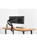 Digitus universální držák monitoru duální s plynovou pružinou, 15-32 ", 2x 9 kg (max.), Černý VESA: 75 x 75, 100 x 100