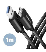 AXAGON BUMM3-AM10AB, SPEED kabel Micro-B USB <-> USB-A, 1m, USB 3.2 Gen 1, 3A, ALU, tpe, černý