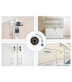 Navilock Válcový pákový zámek pro vybavení skříňek s kulatou vložkou a klíčem pro kulatý otvor - 10,9 x 12 mm / 0-90