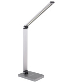 Platinet stolní LED lampa 10W stmívatelná, dotykové ovládání, bezdrátové nabíjení, USB port, stříbrn