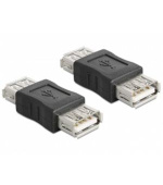 Delock USB Adapter, USB A černý samice/samice (spojka)