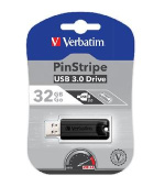 VERBATIM Store 'n' Go PinStripe 32GB USB 3.0 černá