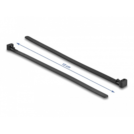 Delock Kabelové stahovací pásky pro opakované použití tepelně odolné D 200 x Š 7,5 mm 100 kusů černé