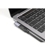 Delock USB Adaptér 40 Gbps USB Type-C™ PD 3.1 240 W samec na samice pravoúhlý levý / pravý 8K 60 Hz kovová