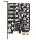 Delock Karta PCI Express x1 USB 5 Gbps na 5 x externí Typu-A + 2 x externí zásuvkové USB Type-C™