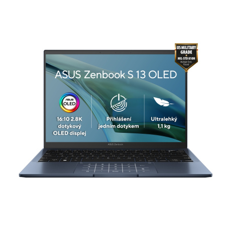 ASUS Zenbook S 13 OLED/UM5302/R7-6800U/13,3"/2880x1800/T/16GB/1TB SSD/AMD int/W11H/Blue/2R