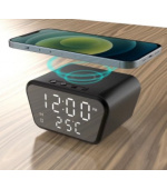 Crono budík s bezdrátovým nabíjením, černý