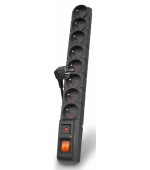 Acar S8 3m kabel, 8 zásuvek, přepěťová ochrana, černá