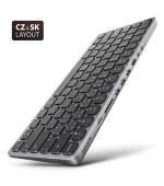 AXAGON HMC-KB-CS, USB 5Gbps hub s CZ/SK klávesnicí, HDMI 4K/60Hz, 3x USB-A, SD/mSD, audio, PD 100W, kabel USB-C 60cm