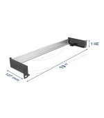 Delock 19” Kolejnice dle normy DIN, k vodorovné nebo svislé instalaci, 1U, kovová, černá