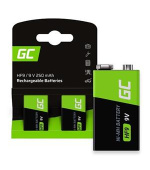 Green Cell dobíjecí baterie 2x 9V HF9 Ni-MH 250mAh