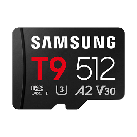 Samsung T9/Micro SDXC/512GB/UHS-I U3 / Class 10/+ Adaptér/Černá