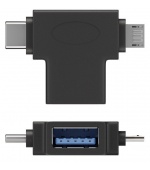 PremiumCord Adaptér USB-A na USB-C + micro USB-B