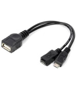 PremiumCord USB redukce kabel USB A/female+Micro USB/female - Micro USB/male OTG