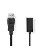 Nedis CCGB37150BK02 - DisplayPort – HDMI Kabel | DisplayPort Zástrčka - HDMI Zásuvka | 0,2 m | Černá barva