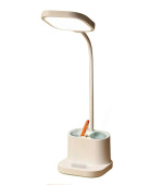 Platinet PDL008 stolní LED lampa 5W stmíbatelná, integrovaná baterie 2400mAh, USB port, bílá